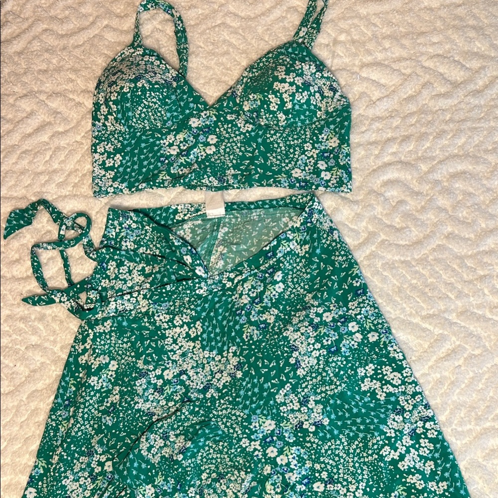 No Boundaries Green Floral Dress